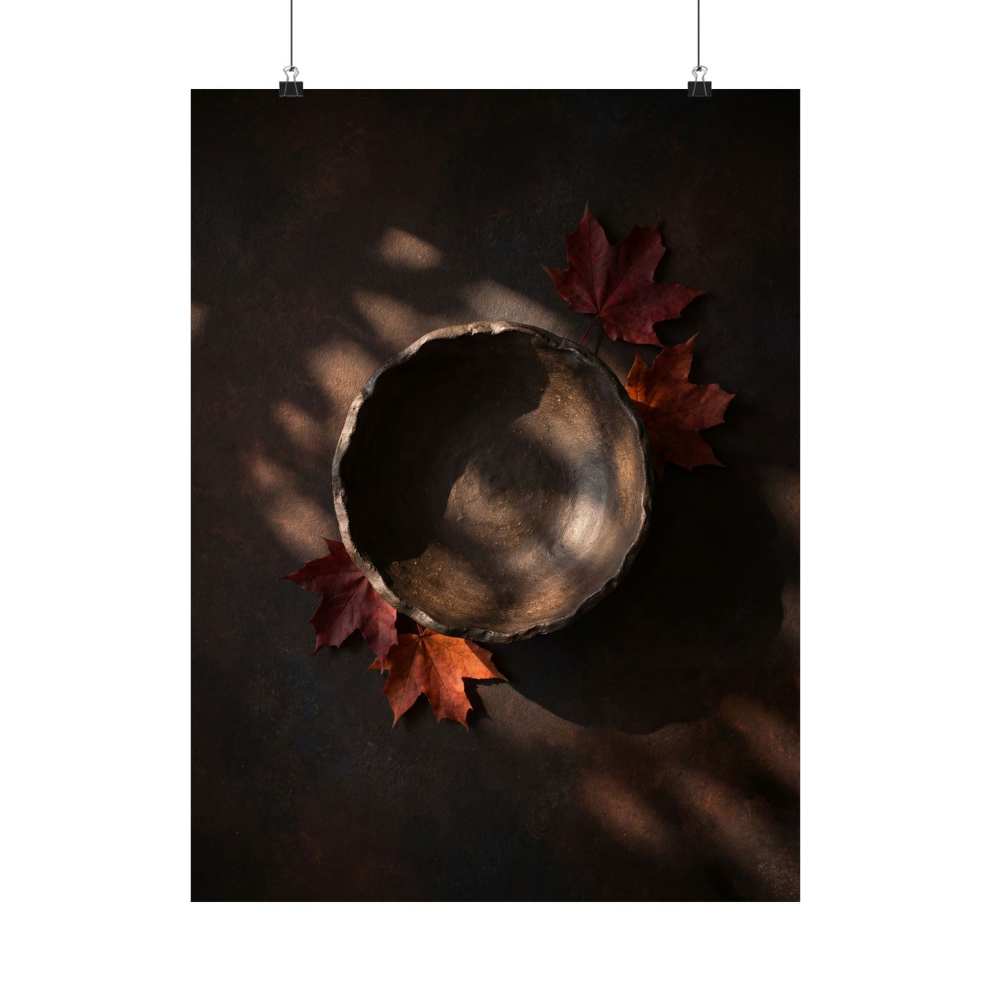 Ceramic Bowl Wall Art Print | Autumn Dark Japandi Dark Texture Art Art Print