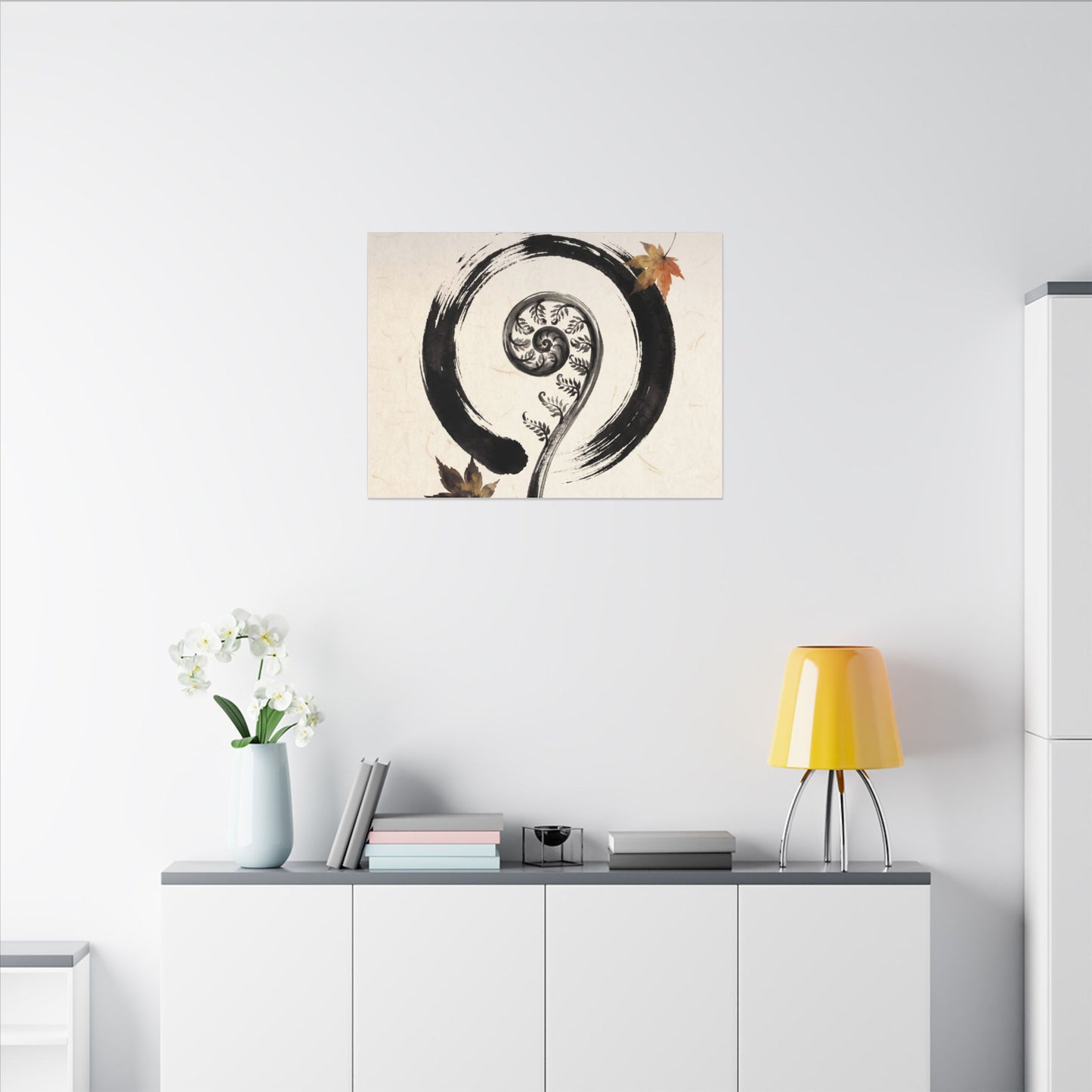 Fern Unfurling Autumn Canvas Art | Zen Peaceful Design