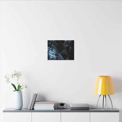 Shadow Play Winter Canvas Art | Dark Japandi Luxurious Design