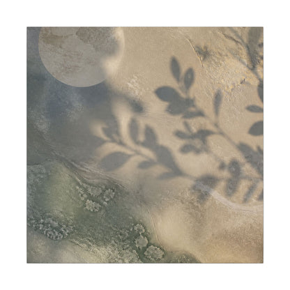 Japandi Shadow Play in Moonlight | Texture Canvas Art