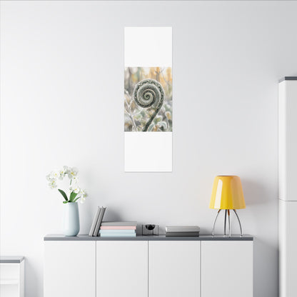 Winter Fern Unfurling Watercolor Canvas Art | Cozy Decor
