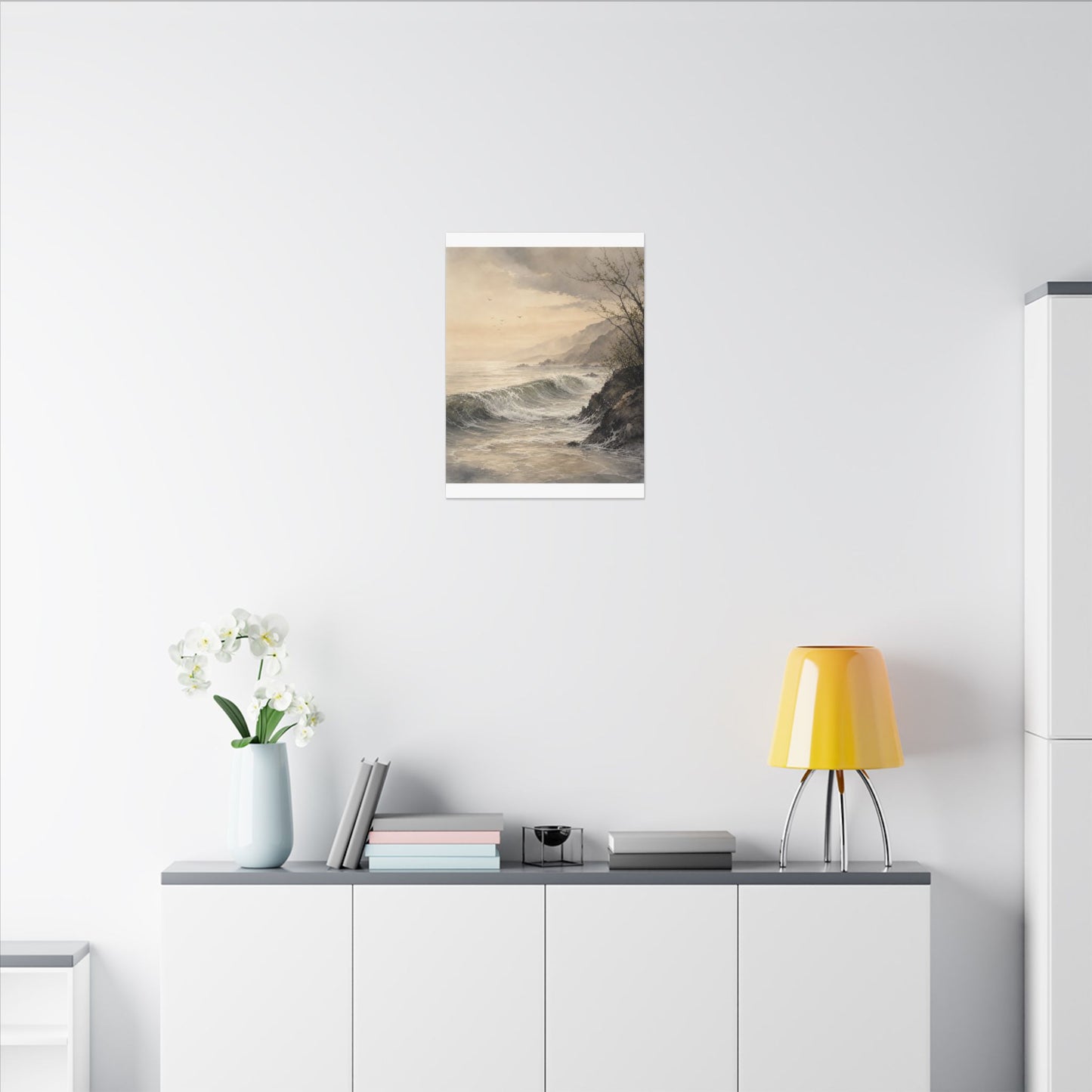 Ocean Wave Spring Canvas Art | Japandi Elegant Design