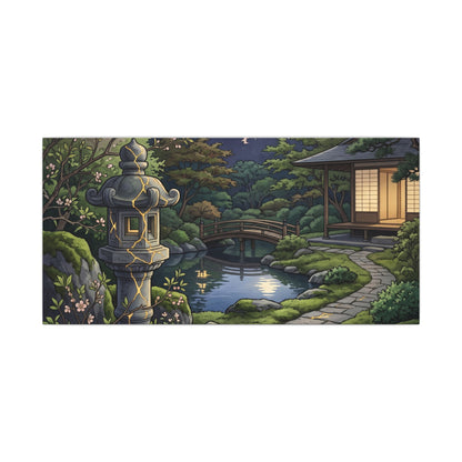 Spring Moonlit Garden Gold Vein Canvas Art | Resilient Decor
