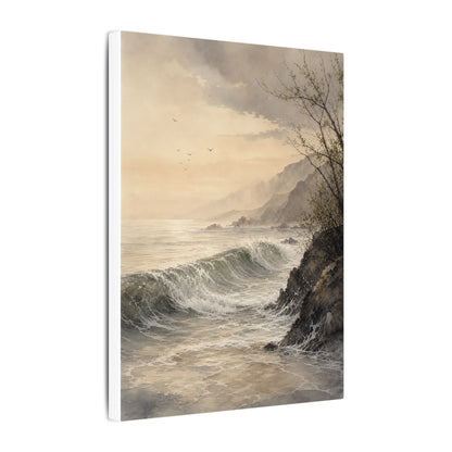Ocean Wave Spring Canvas Art | Japandi Elegant Design