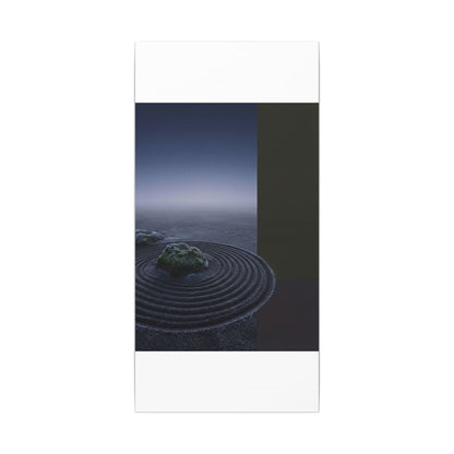 Ma Rock Garden Canvas Art - Dark Japandi Moody Minimal
