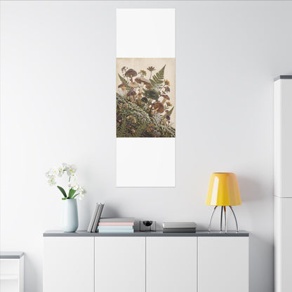 Winter Wild Mushrooms Herbarium Canvas Art | Enchanting Decor