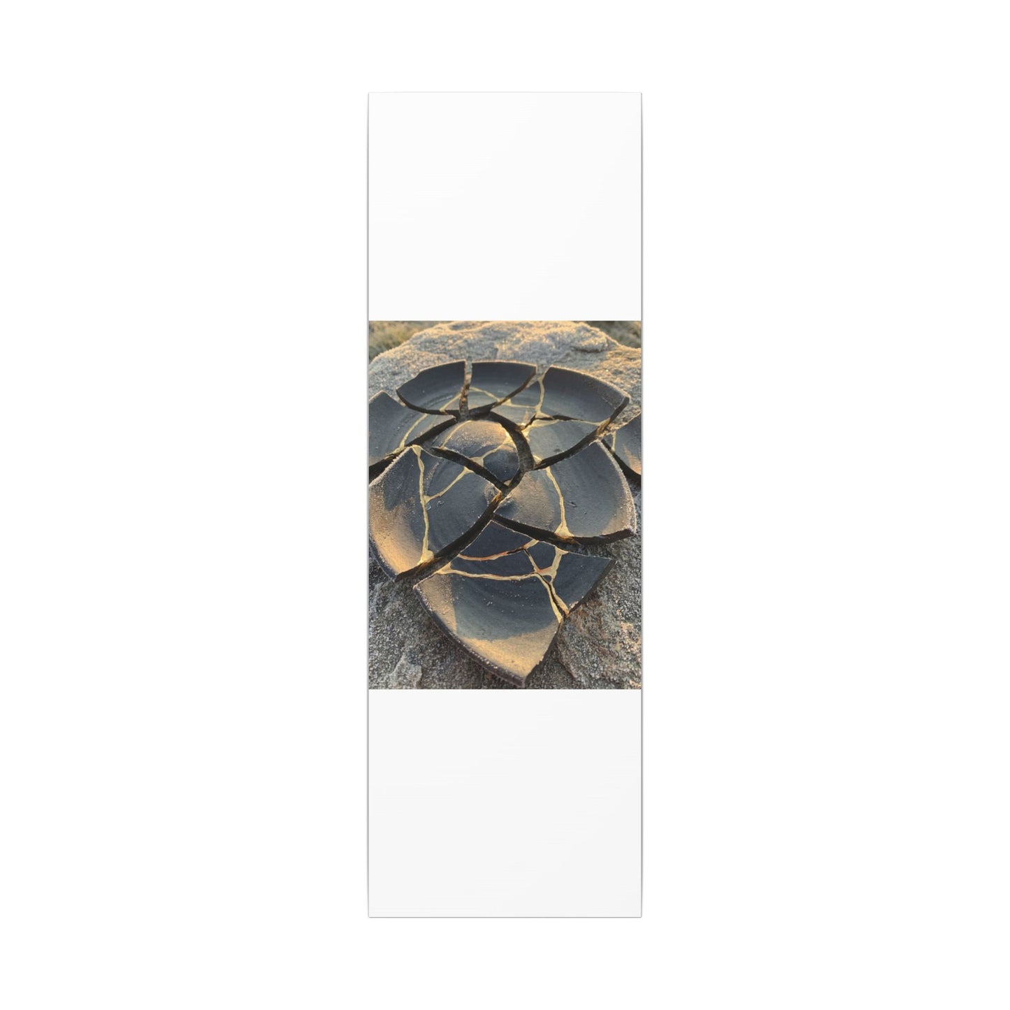 Broken Pottery Winter Canvas Art | Kintsugi Resilient Design