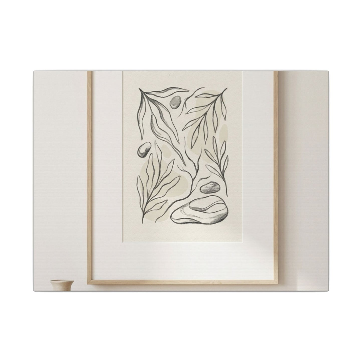 Japandi Charcoal Canvas Art Art Print