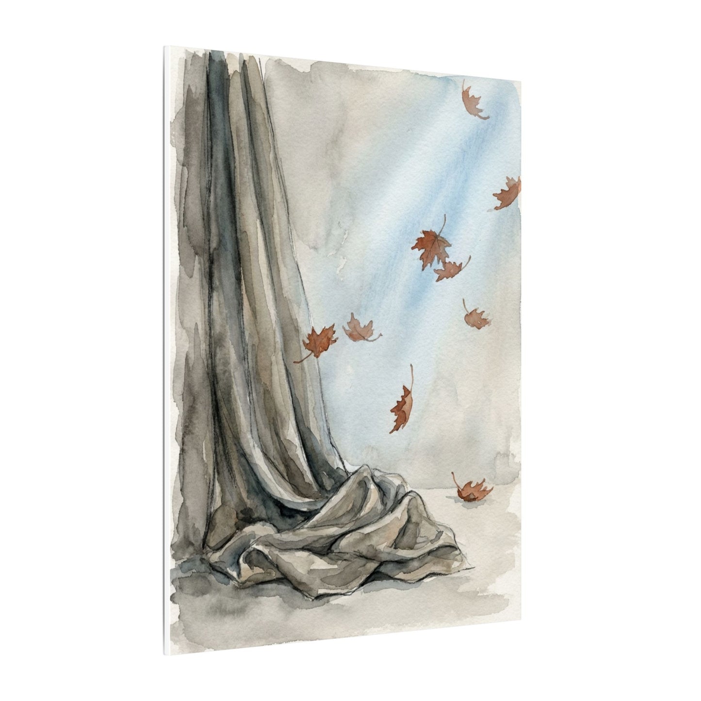 Ma Silk Drape Canvas Art - Japandi Watercolor