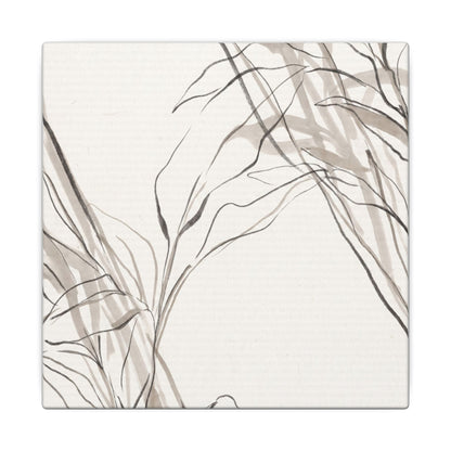 Neutral Shoji Screen Canvas Art - Minimal Line Japandi