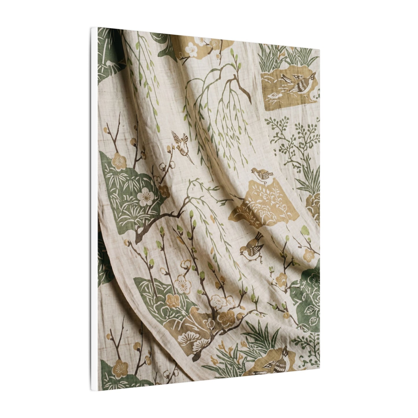 Silk Drape Canvas Art | Spring Japandi Japanese Pattern Art