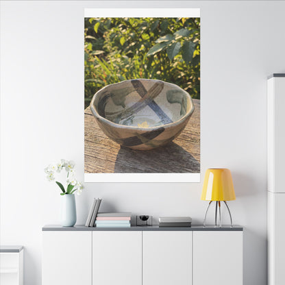 Earthy Ceramic Bowl Canvas Art - Japanese Pattern Japandi
