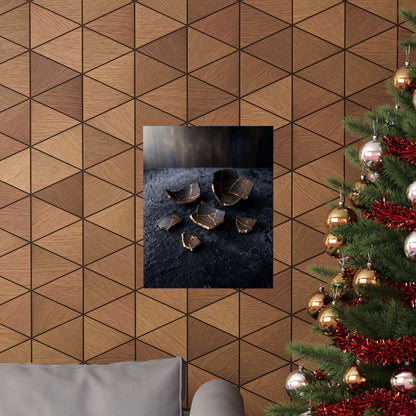 Dawn Broken Pottery Wall Art Print - Dark Japandi Kanso