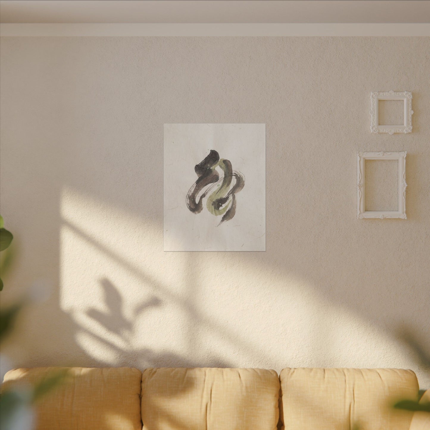 Ink Brushstroke Canvas Art | Spring Japandi Japanese Pattern Art