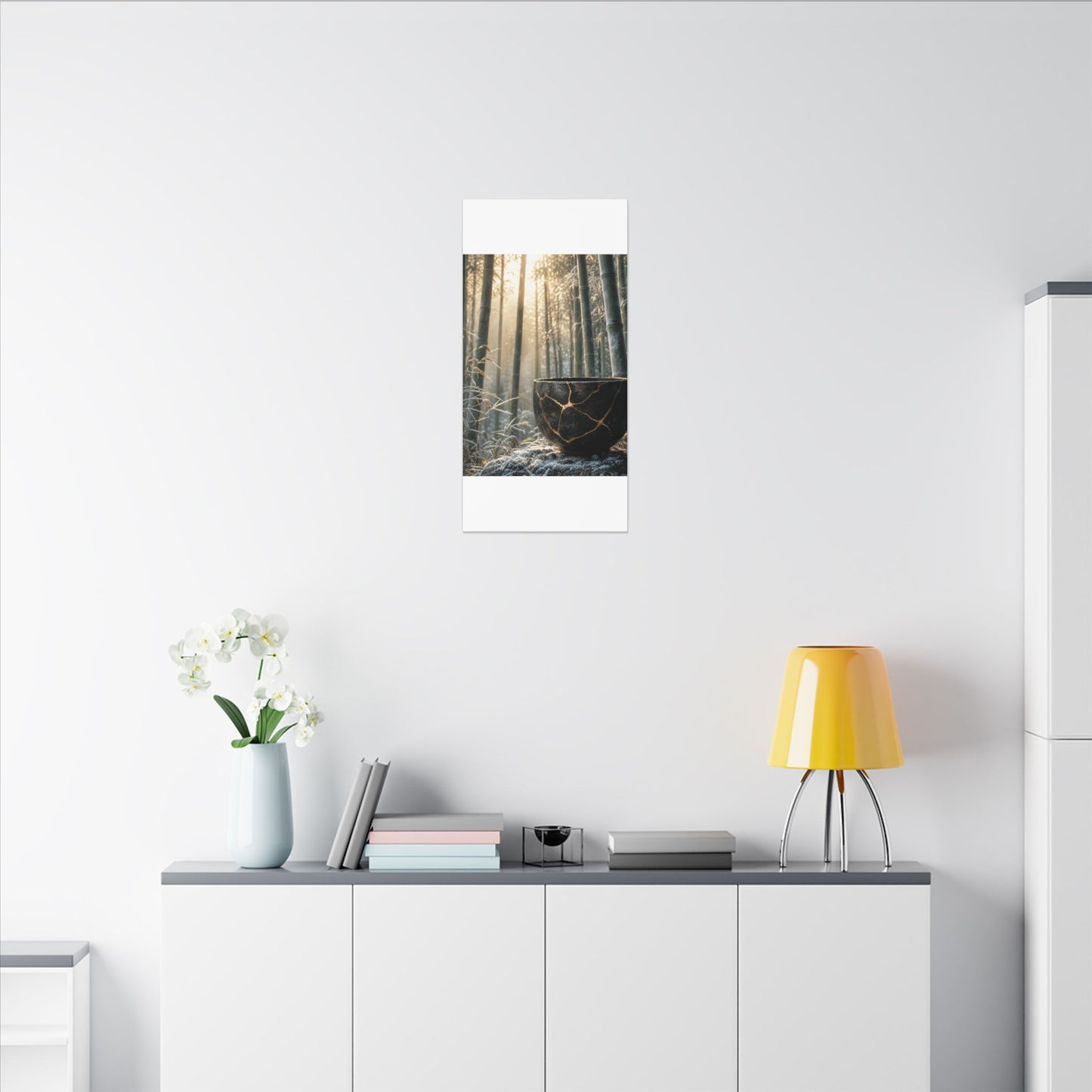 Fukinsei Bamboo Grove Canvas Art - Kintsugi Gold Repair