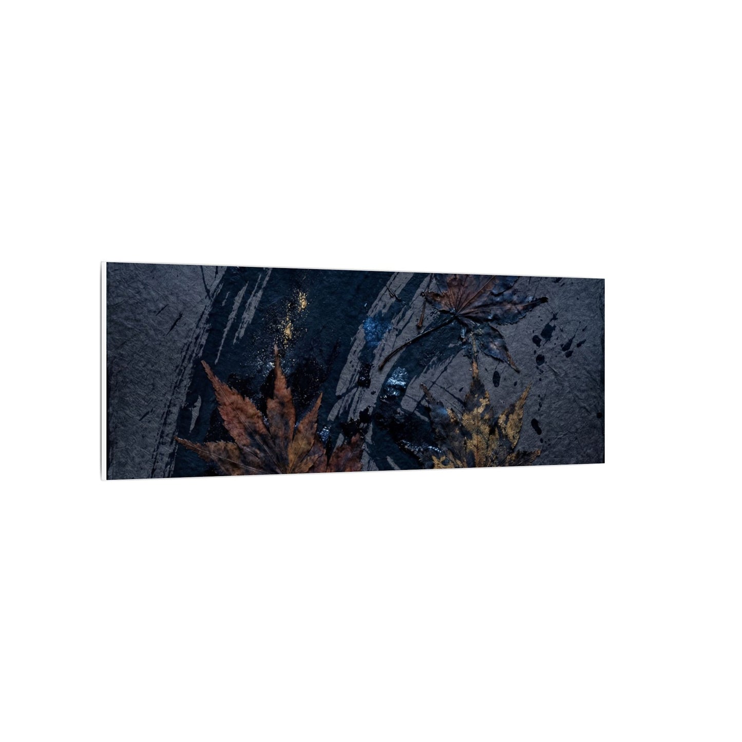 Sophisticated Ink Brushstroke Canvas Art - Dark Texture Dark Japandi