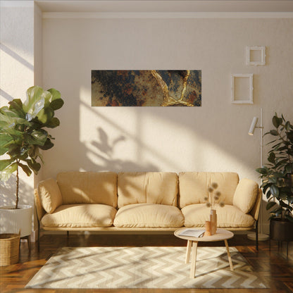 Datsuzoku Rust Patina Canvas Art - Kintsugi Crackle Gold