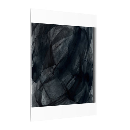 Deep Tones Dark Japandi Charcoal Canvas Art