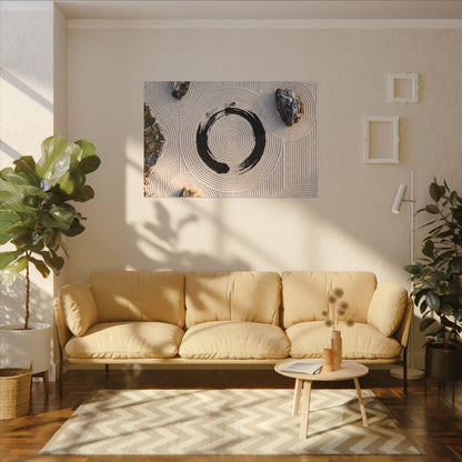 Rock Garden Canvas Art | Winter Zen Enso Art