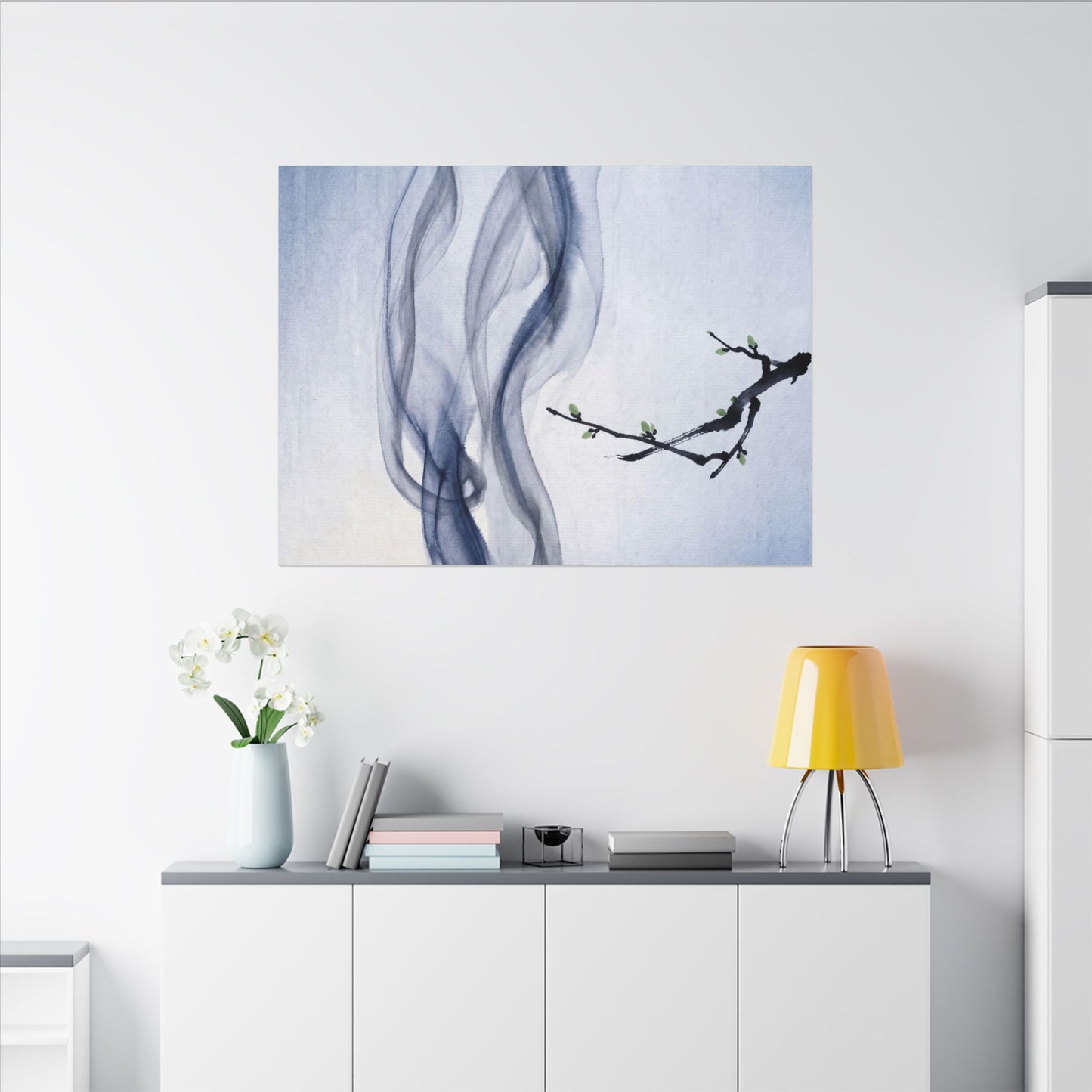 Incense Smoke Spring Canvas Art | Zen Tranquil Design