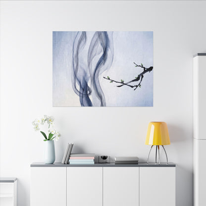 Incense Smoke Spring Canvas Art | Zen Tranquil Design