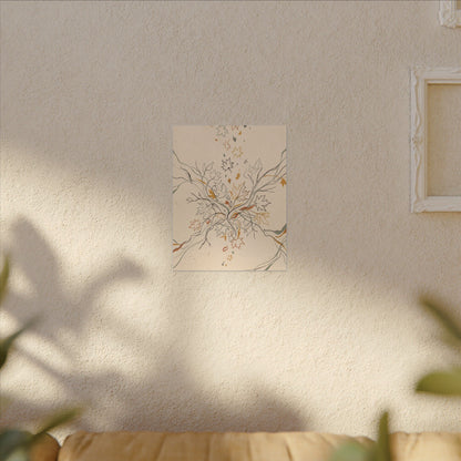 Warm Shadow Play Canvas Art - Minimal Line Japandi