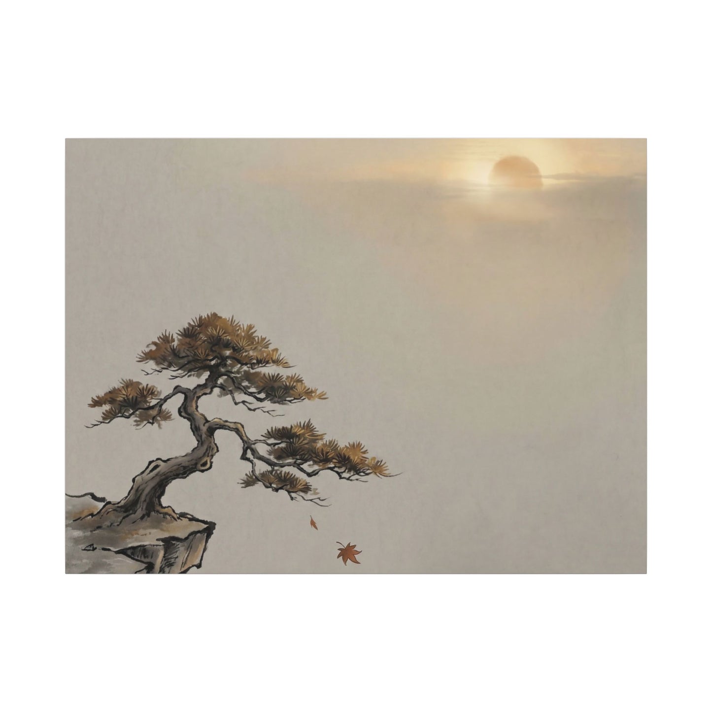Pine Tree Canvas Art | Autumn Zen Karesansui Art