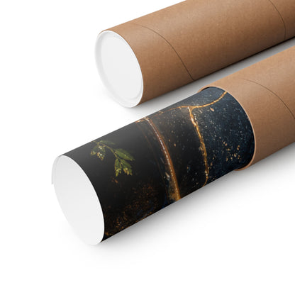 Broken Pottery Wall Art Print | Summer Dark Japandi Shadow Zen Art