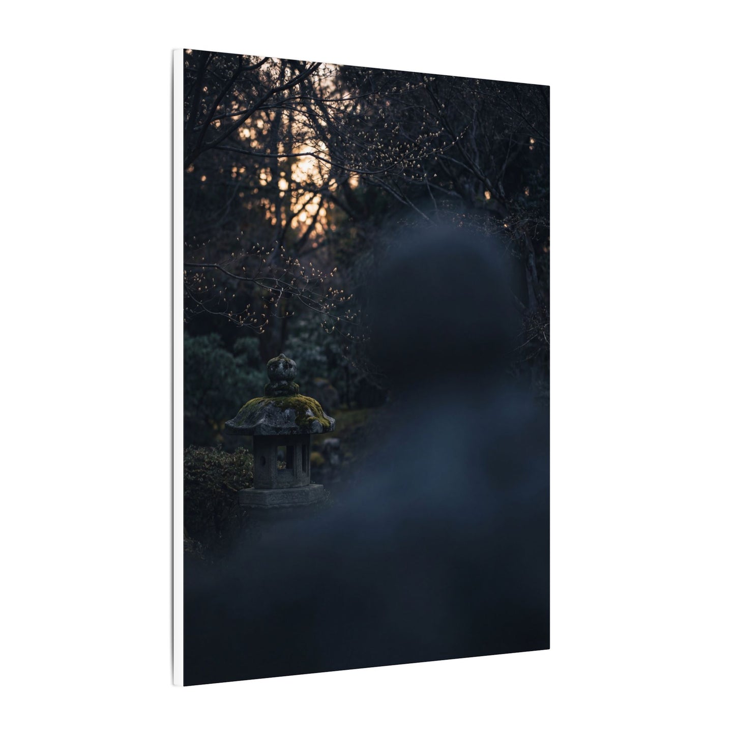 Spring Stone Lantern Moody Minimal Canvas Art | Bold Decor