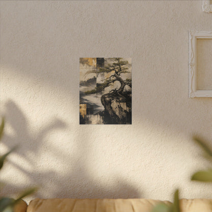 Golden Hour Pine Tree Canvas Art - Japandi Datsuzoku