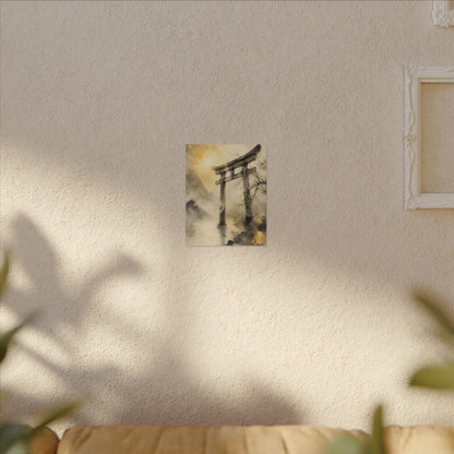 Spring Torii Gate Sumi E Canvas Art | Tranquil Decor