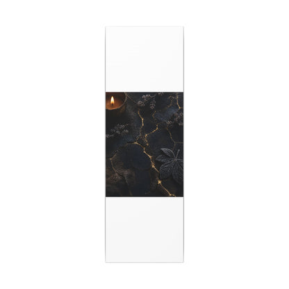 Candlelight Cracked Earth Canvas Art - Dark Japandi Ma