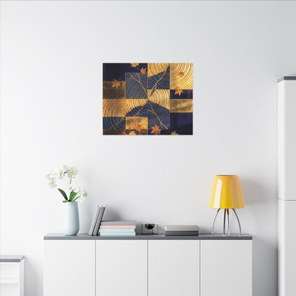 Autumn Water Ripple Crackle Gold Canvas Art | Artful Decor