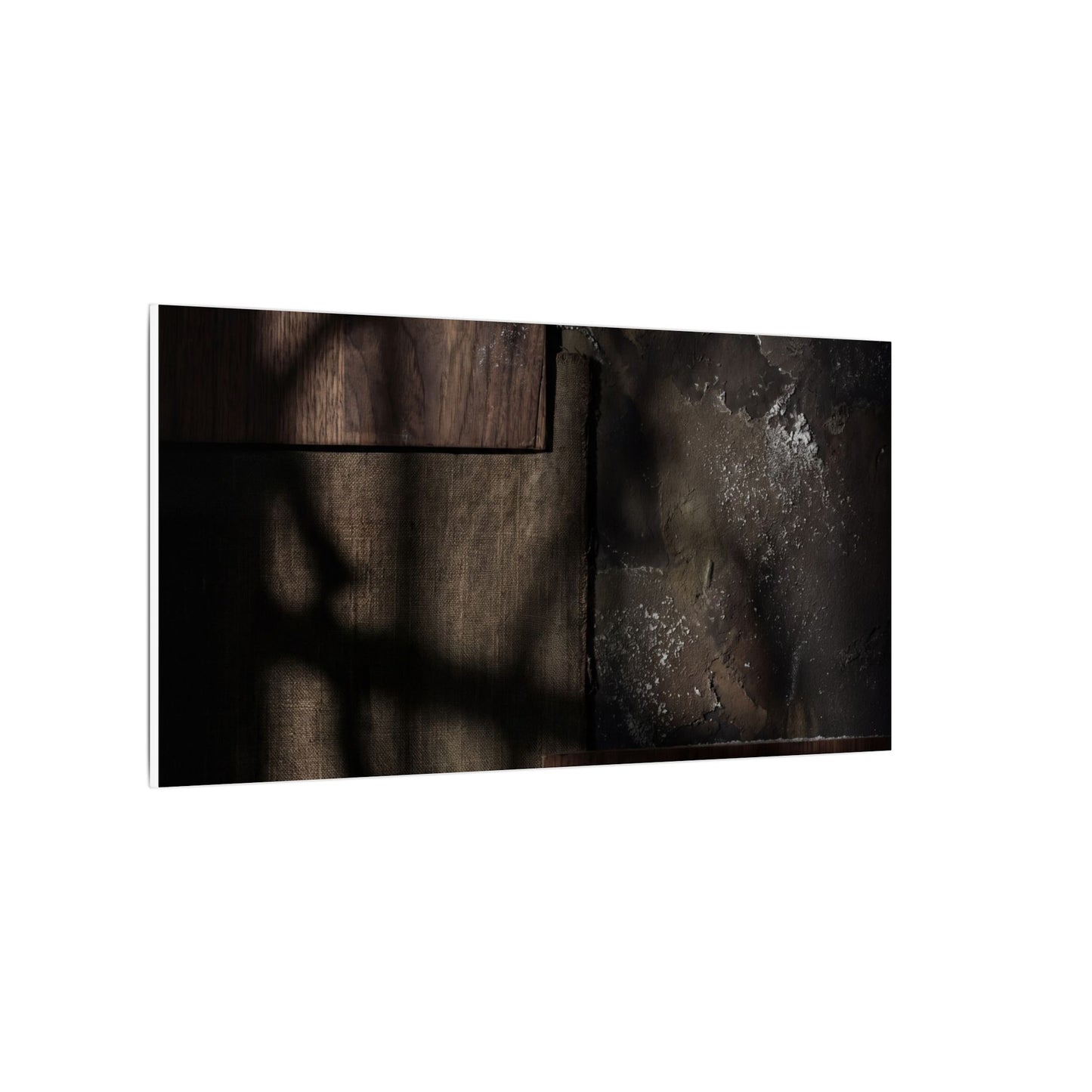 Dark Japandi Shadow Play in Candlelight | Dark Texture Canvas Art