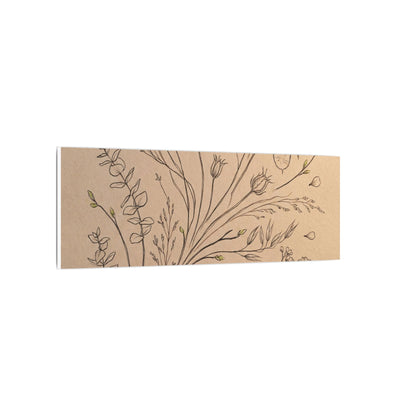 Dried Flowers Canvas Art | Spring Japandi Minimal Line Art