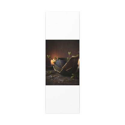 Broken Pottery Spring Canvas Art | Dark Japandi Luxurious Design
