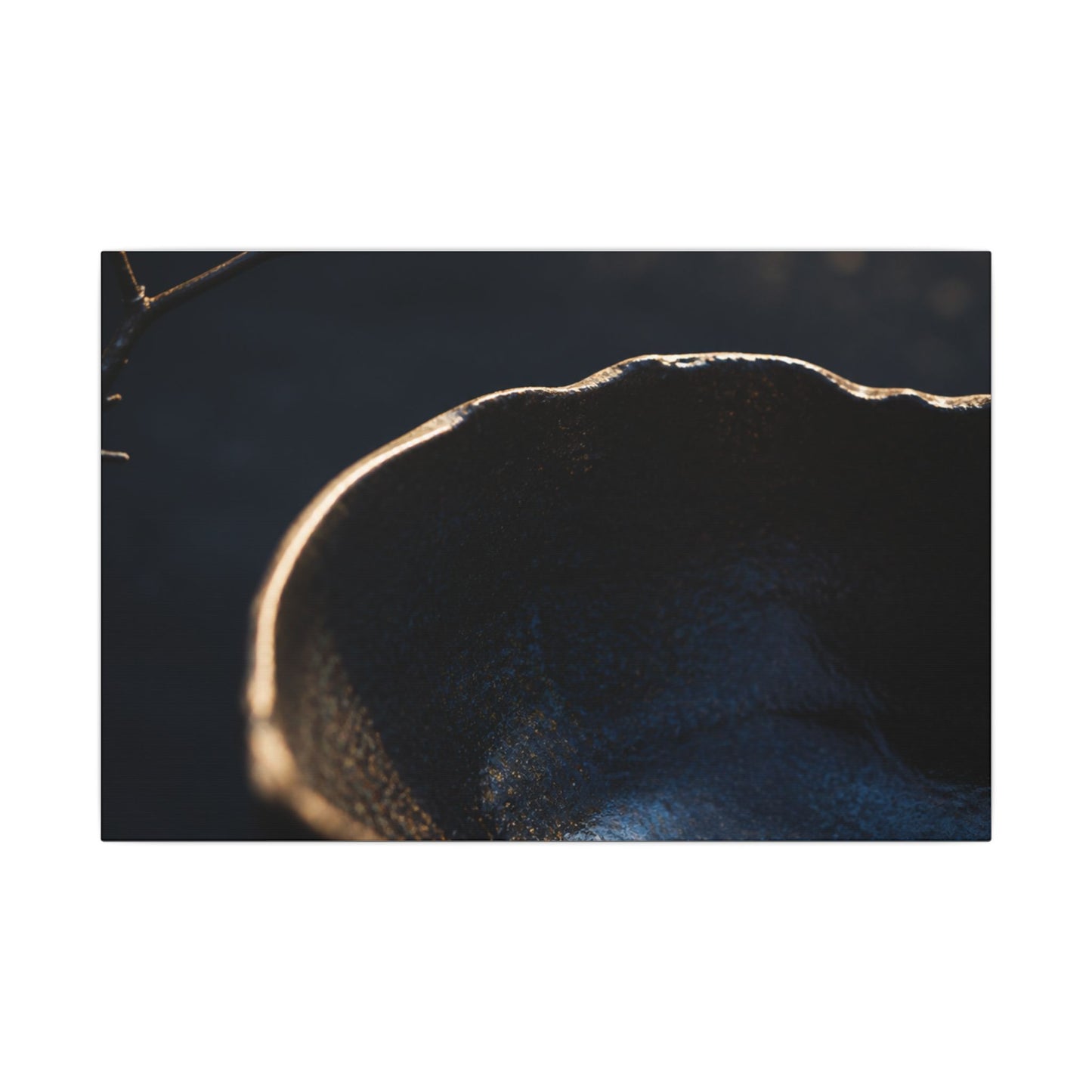 Ma Ceramic Bowl Canvas Art - Dark Japandi Shadow Zen