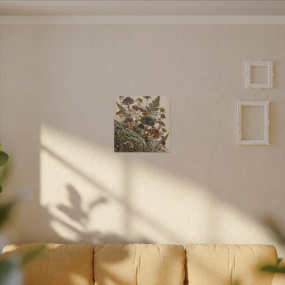 Winter Wild Mushrooms Herbarium Canvas Art | Enchanting Decor