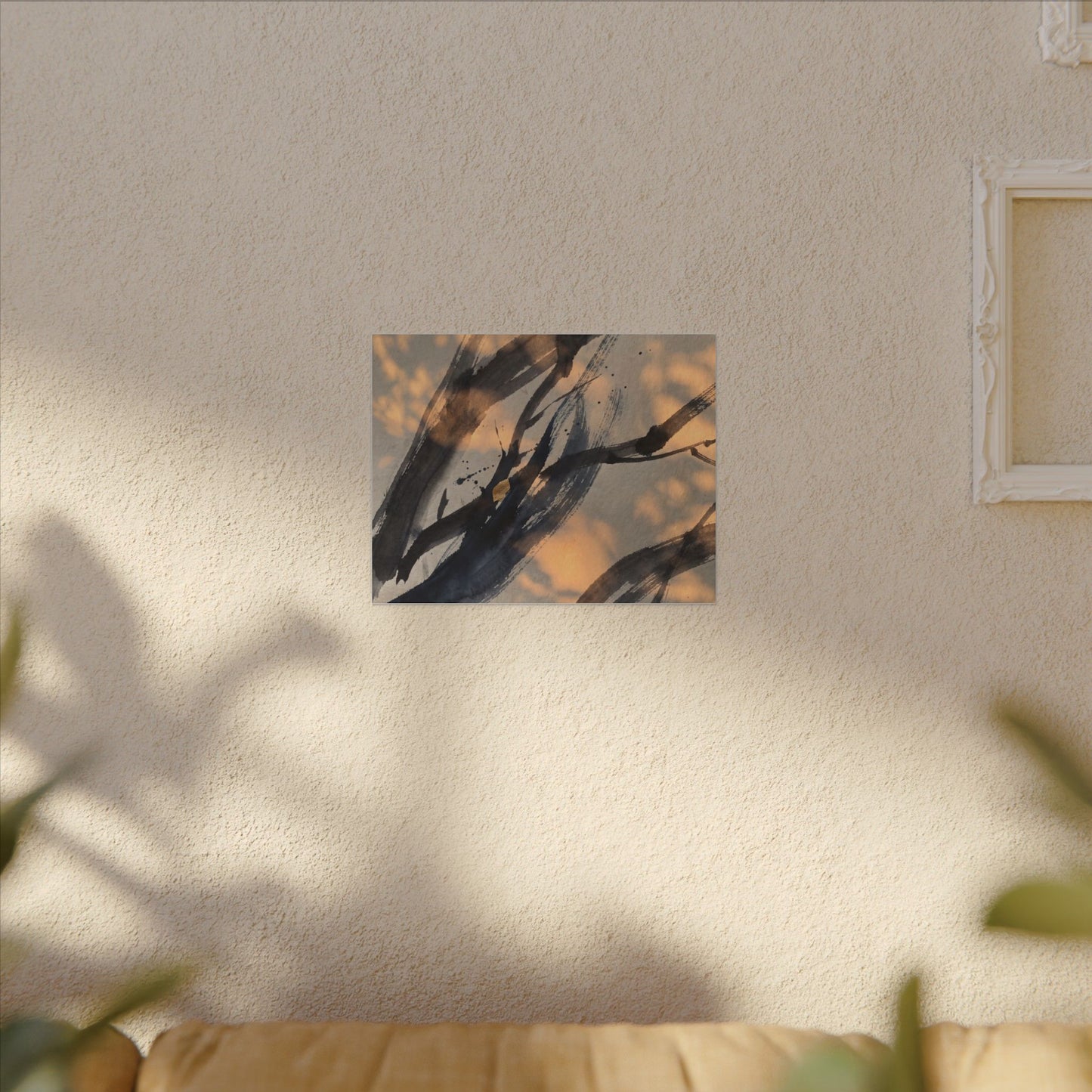Datsuzoku Ink Brushstroke Canvas Art - Dark Japandi Shadow Zen