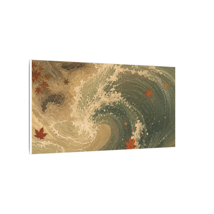 Japandi Ocean Wave in Candlelight | Japanese Pattern Canvas Art