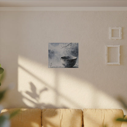 Seijaku Ceramic Bowl Canvas Art - Zen Sumi E