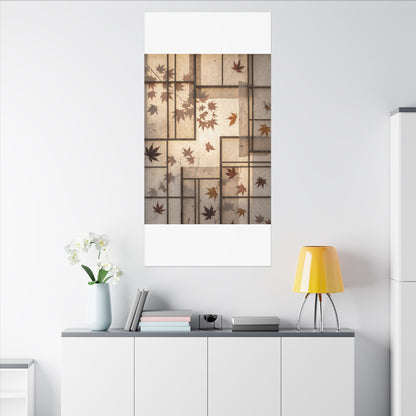 Shoji Screen Japanese Pattern Canvas Art | Neutral Japandi Art