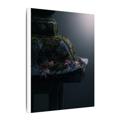 Stone Lantern Moody Minimal Canvas Art | Sophisticated Dark Japandi Art