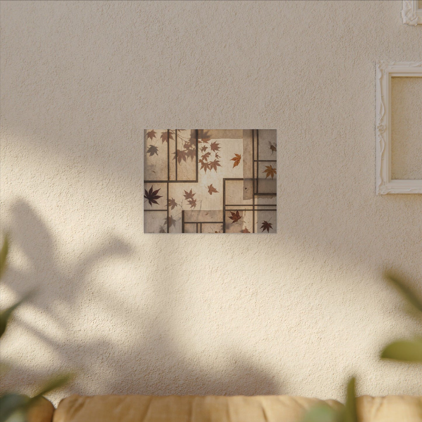 Shoji Screen Japanese Pattern Canvas Art | Neutral Japandi Art