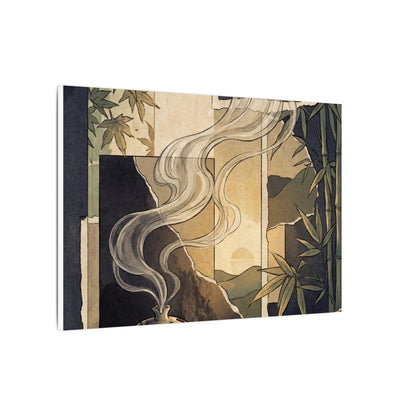 Tranquil Incense Smoke Canvas Art - Ukiyo E Inspired Zen