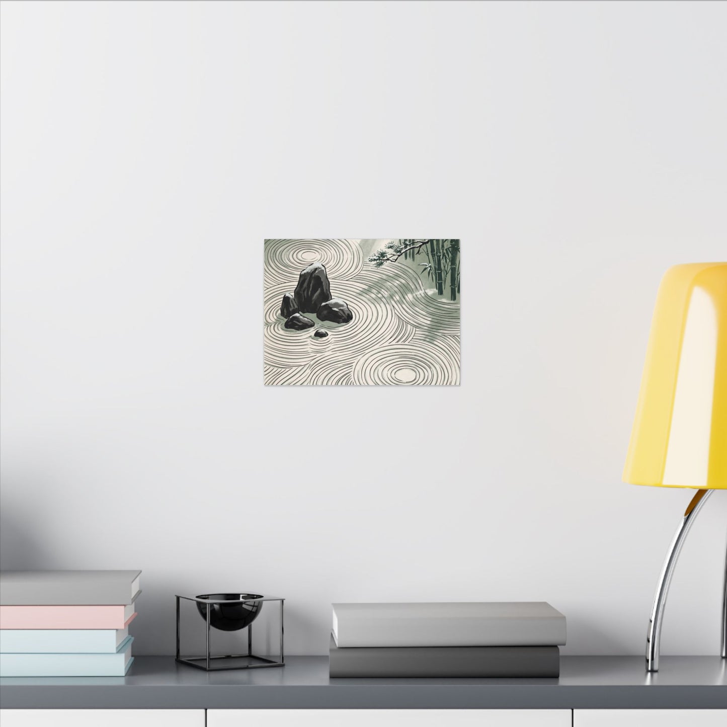 Shibui Rock Garden Canvas Art - Zen Ukiyo E Inspired