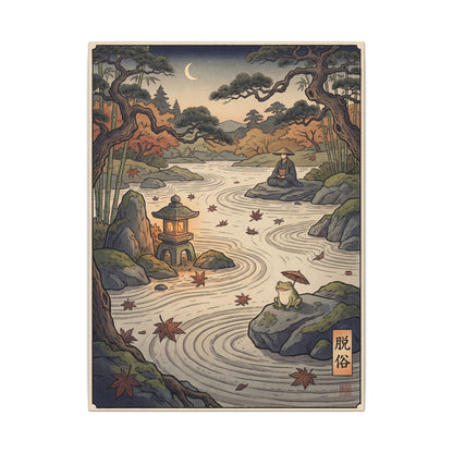Rock Garden Autumn Canvas Art | Zen Serene Design