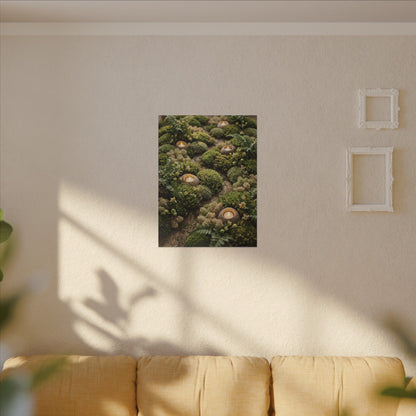 Moss Close Up Japanese Pattern Canvas Art | Neutral Japandi Art
