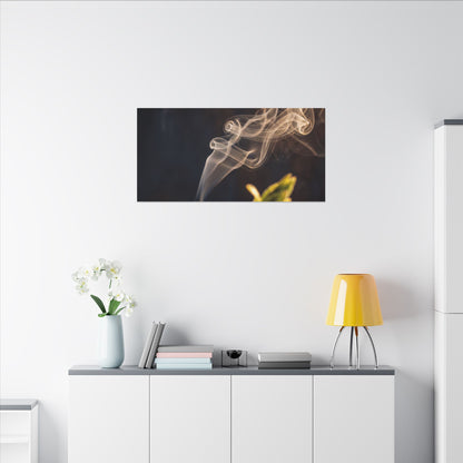 Golden Hour Incense Smoke Canvas Art - Dark Japandi Kanso