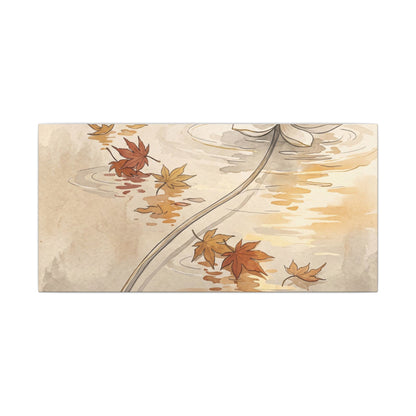 Lotus Flower Canvas Art | Autumn Japandi Minimal Line Art